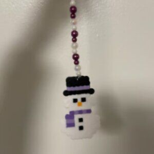 Purple Snowman Car Hanging Window Accessory Cute Handmade